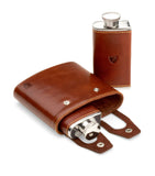 Aspinal of London double leather hip flask - British product