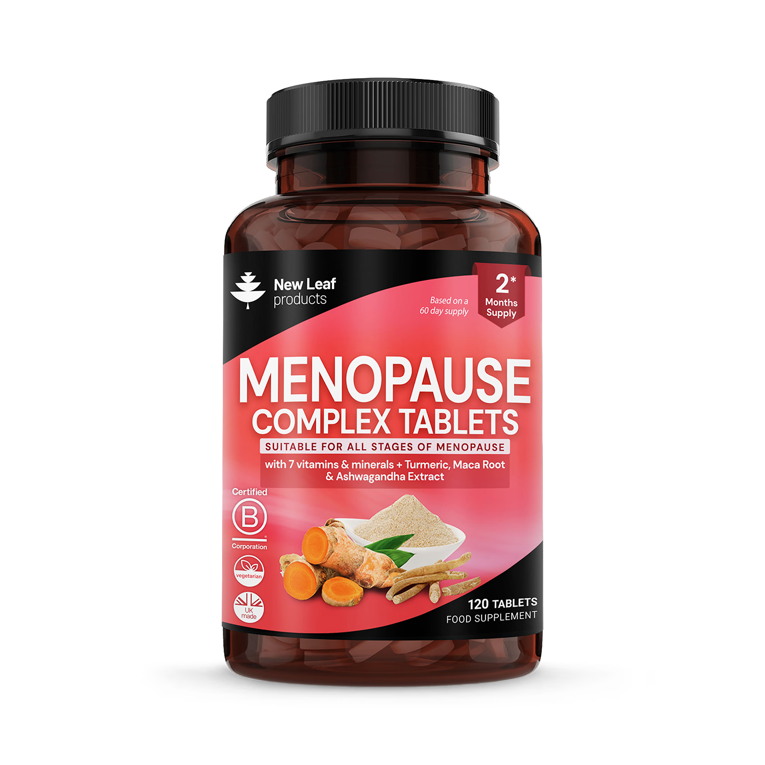 New Leaf Products Menopause Complex Tablets 120 tablets, imported from the UK