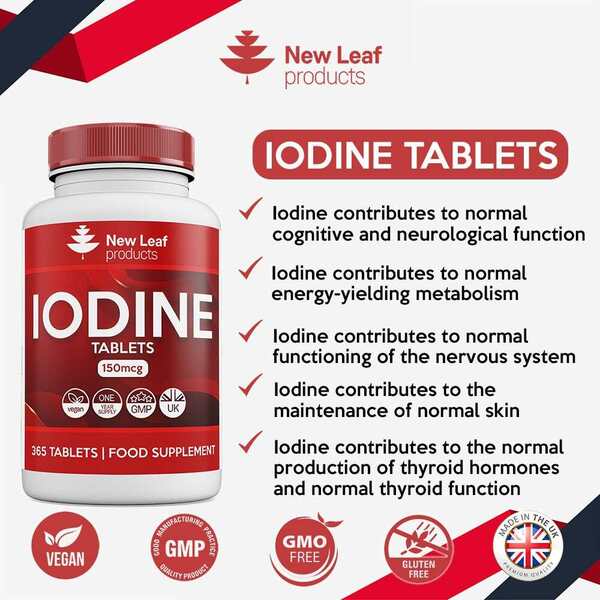 New Leaf Iodine Tablets 150mcg Vegan Thyroid Support GOODS Superdrug   