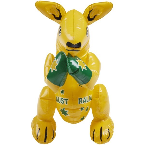 Smiffys inflatable kangaroo costume yellow Australia print 40cm (British brand)