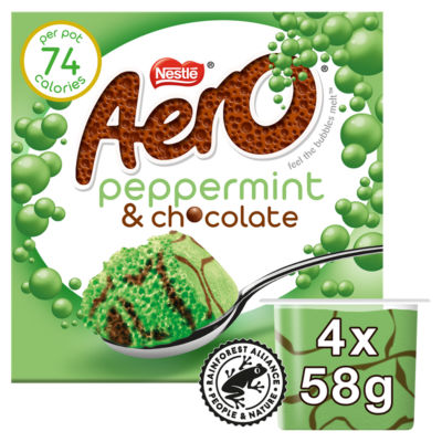 Aero Peppermint  Chocolate Bubbly Mousse 4 x 58g 232g