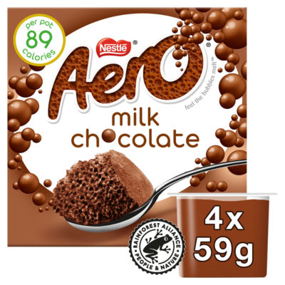 أكواب موس Aero Milk Chocolate Bubbly Dessert 4 × 59 جرام - اشترِ عبر الإنترنت من McGrocer
