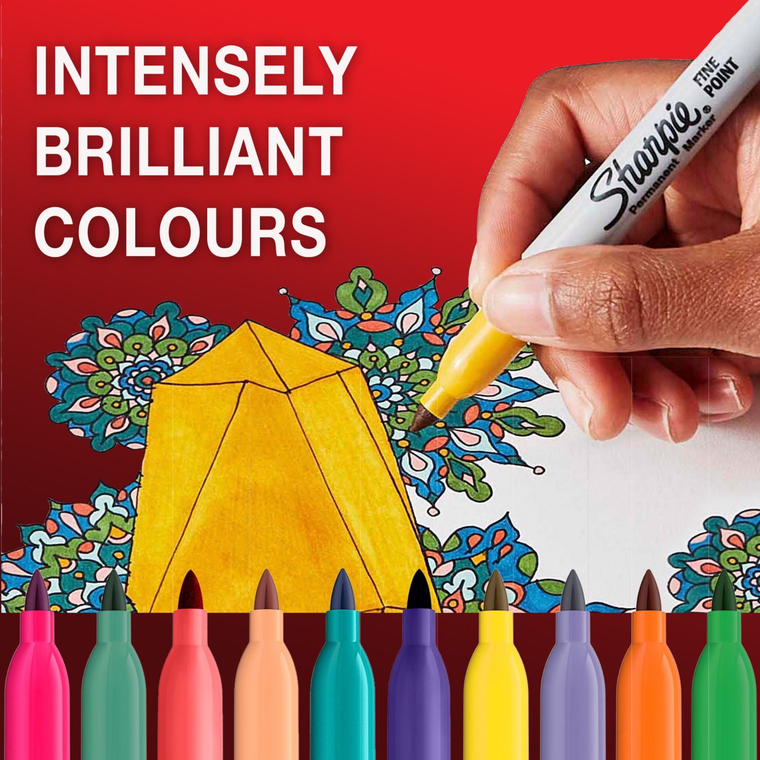 Sharpie Permanent Markers Fine Point Assorted Colours 12 Count (British brand)