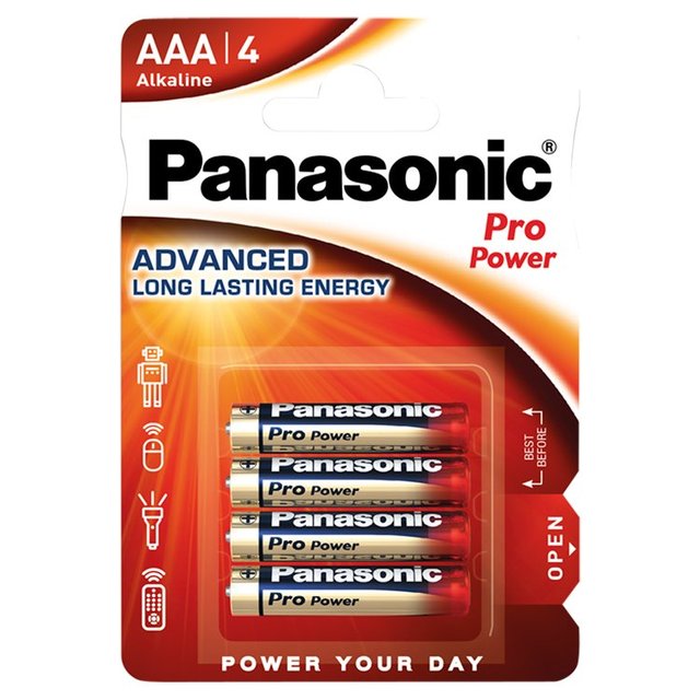 Panasonic Pro Power AAA Batteries Alkaline   4 per pack