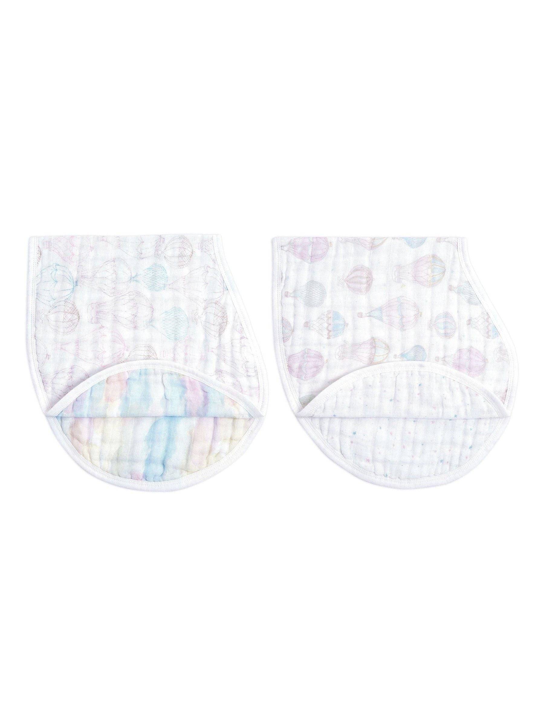 aden and anais cotton muslin bibs 2 pack, imported from the UK