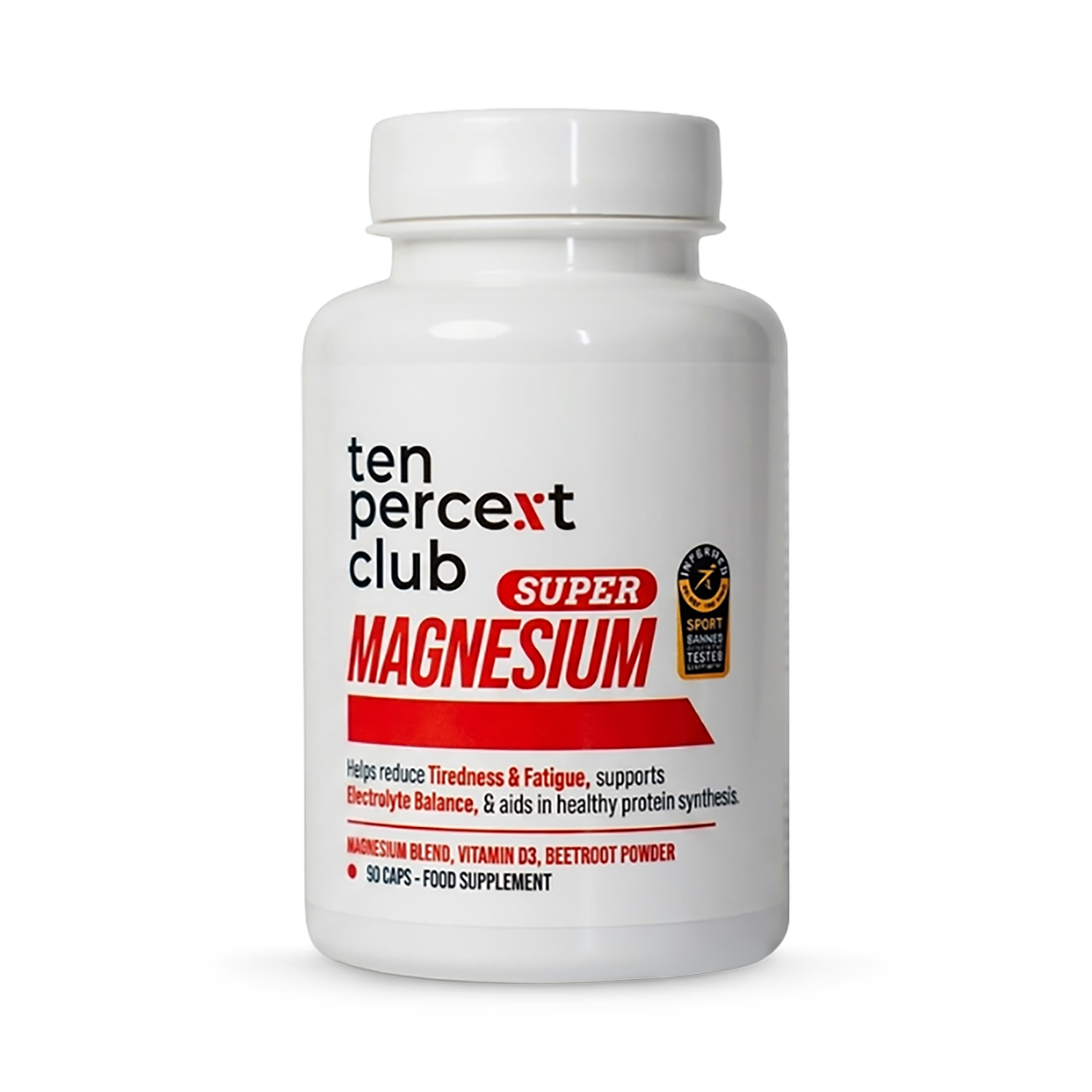 The Ten Percent Club Super Magnesium supplement 90 capsules, imported from the UK