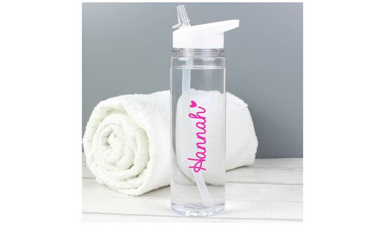 Personalised heart water bottle 750ml with flip top, UK version