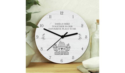Argos Personalised Message Home Wooden Clock- Buy online at McGrocer