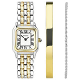 Sekonda Monica white dial two-tone watch gift set - British product