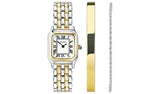 Sekonda Monica white dial two-tone watch gift set - British product