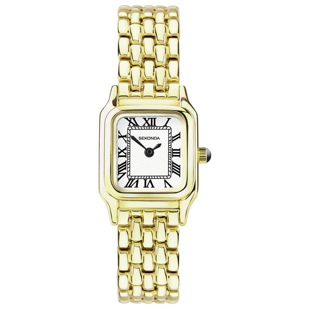 Sekonda Monica ladies white dial gold strap watch UK version