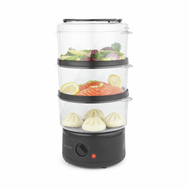 Salter Kuro 3 Tier Steamer grey, imported from the UK