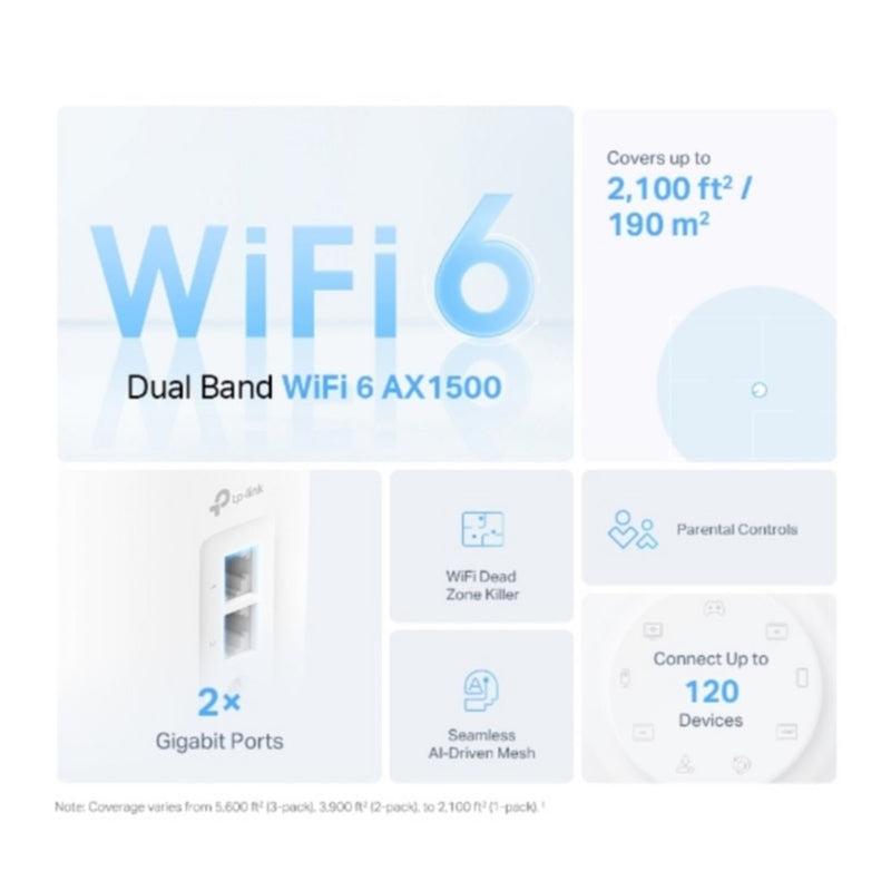 TP-Link Deco X1500 mesh Wi-Fi 6 system 3-pack, UK version