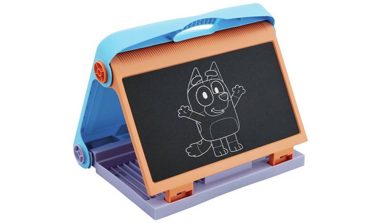 Bluey table top easel with chalkboard and drawing clips - British product