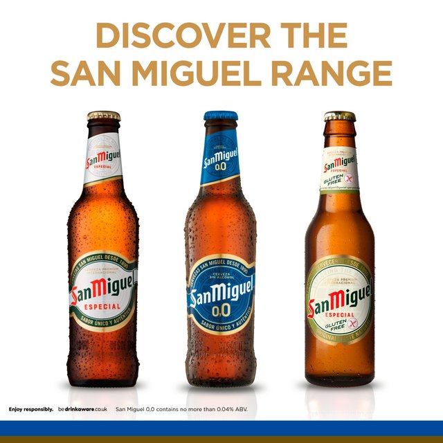 San Miguel Alcohol Free Lager Beer Bottles   4 x 330ml GOODS M&S   