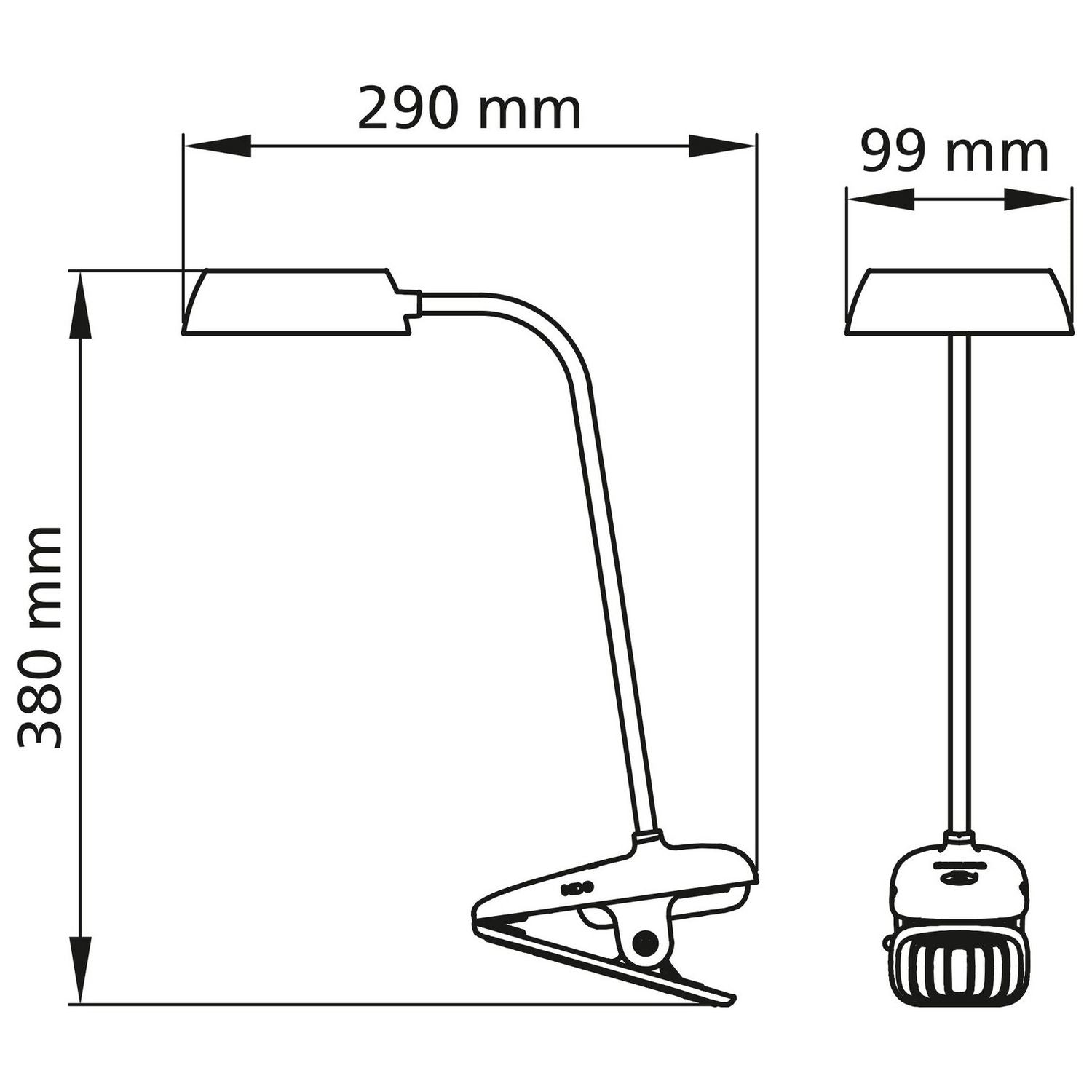 Philips Clip LED touch table desk lamp white (British brand)