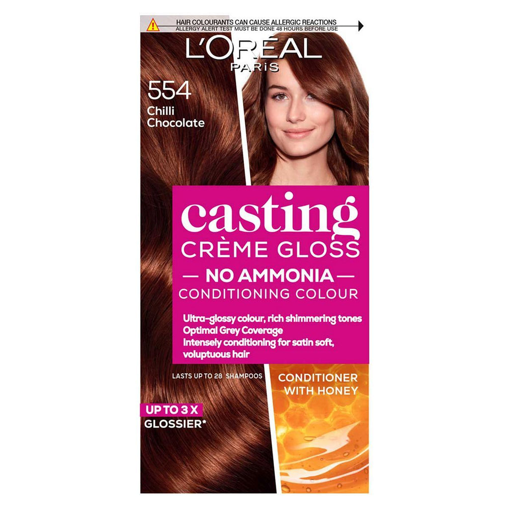 L'Oreal Paris Casting Creme Gloss Semi-Permanent Hair Dye, Brown Hair Dye 554 Chilli Choc