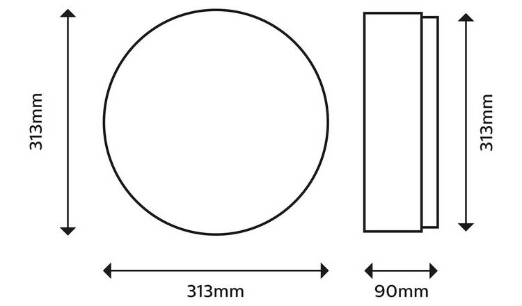 Philips bathroom ceiling light flush nickel 31cm, UK version