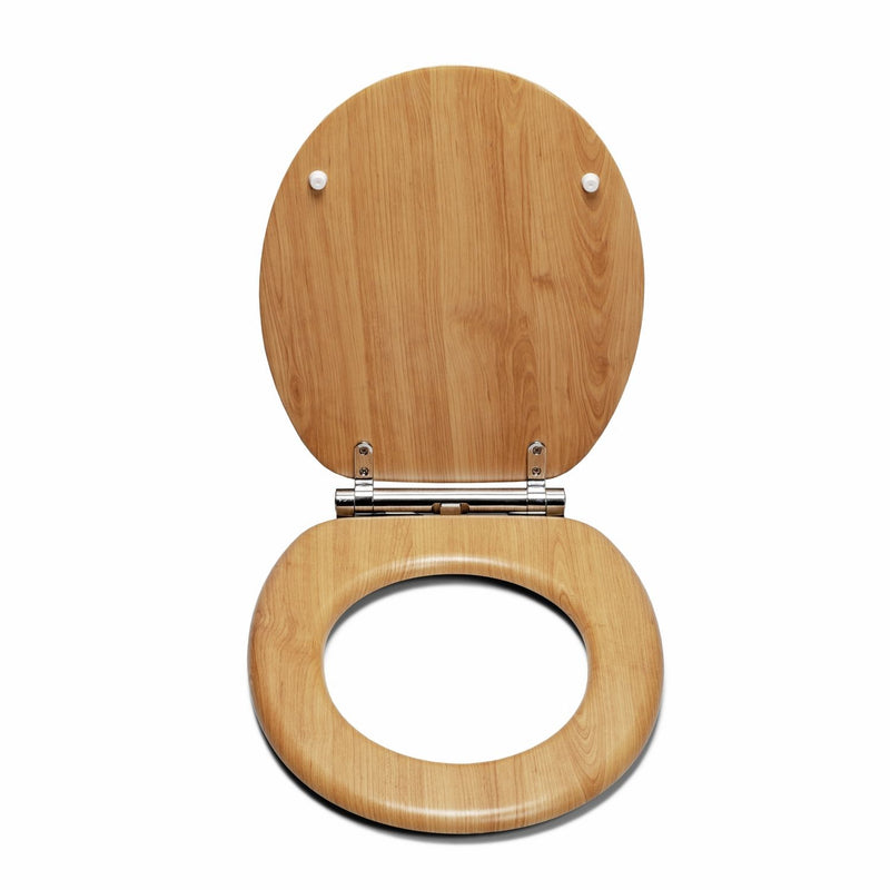 Croydex moulded wood toilet seat light oak effect (British brand)