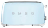Pastel blue four slice toaster with wide slots, UK made (British brand)