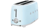 Pastel blue four slice toaster with wide slots, UK made (British brand)