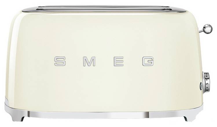 Smeg TSF02CRUK 50's Style Long Slot 4 Slice Toaster - Cream GOODS Argos