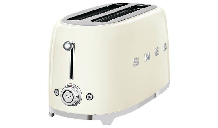 Smeg TSF02CRUK 50's Style Long Slot 4 Slice Toaster - Cream GOODS Argos