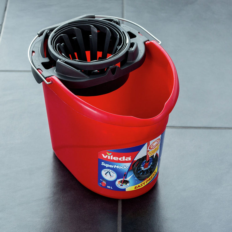 Vileda SuperMocio microfibre cotton mop with torsion wringer bucket (British brand)