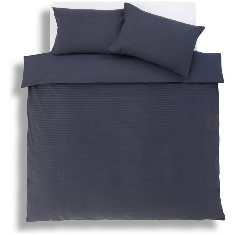 Habitat navy stripe seersucker bedding set single - British product