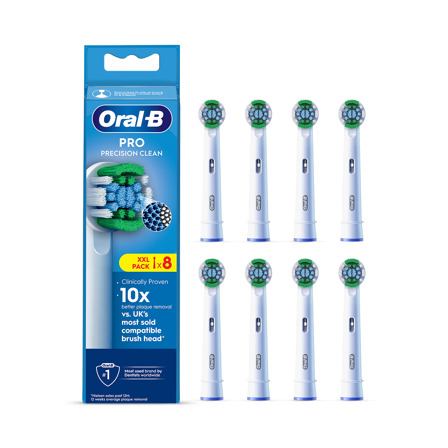Oral-B Pro Precision Clean electric toothbrush heads 8 count (British brand)
