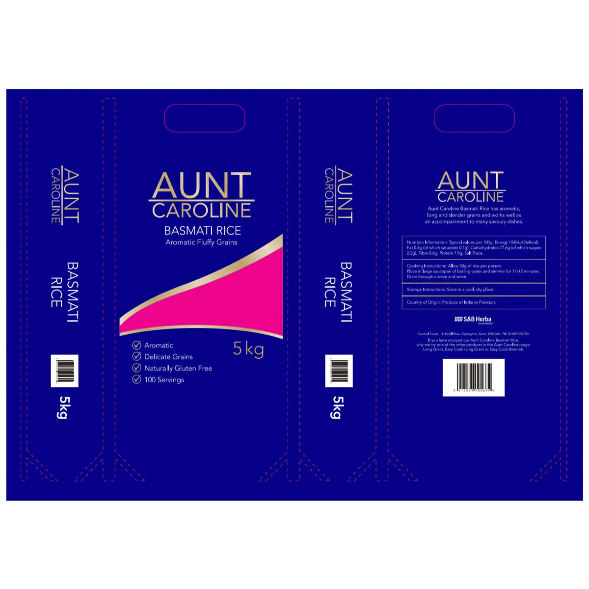 Aunt Caroline Basmati Rice 5kg - British product