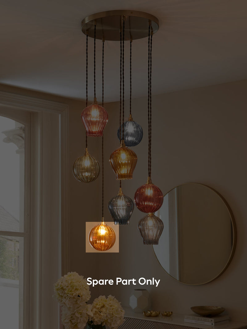 Hampton round glass shade amber orange 14cm, UK version