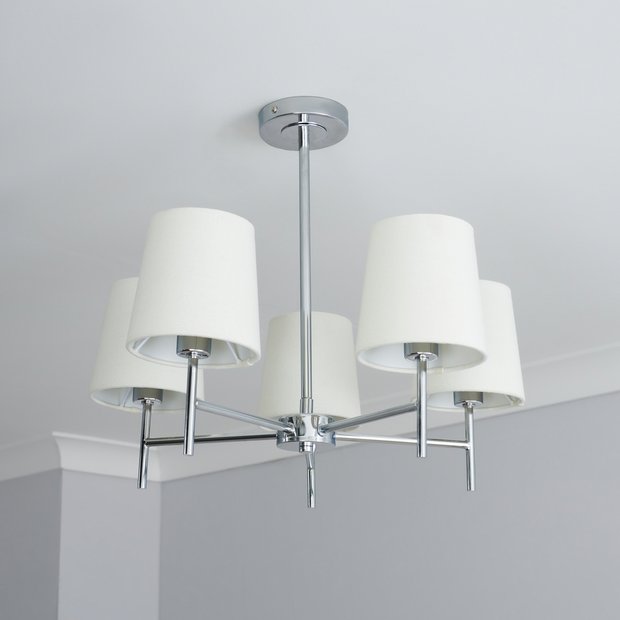 BHS Louisa semi flush ceiling light white chrome - British product