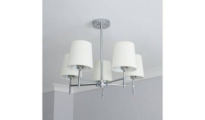 Argos BHS Louisa Metal 5 Light Semi Flush Ceiling Light White 48cm- Buy online at McGrocer