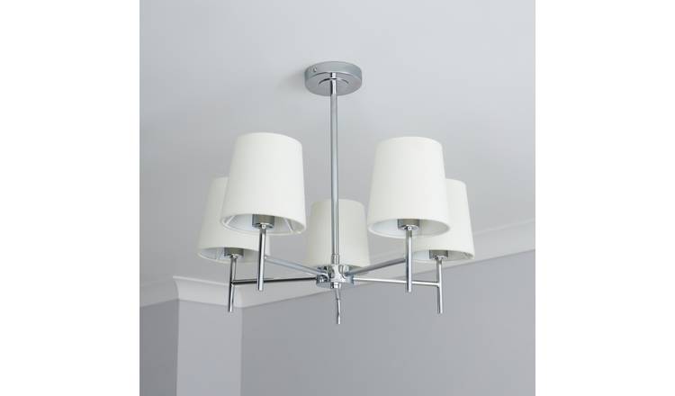 BHS Louisa semi flush ceiling light white chrome - British product