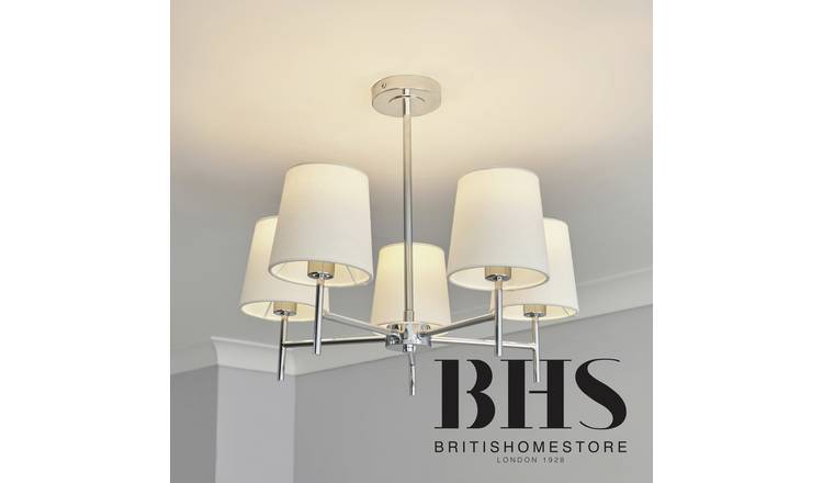 BHS Louisa semi flush ceiling light white chrome - British product