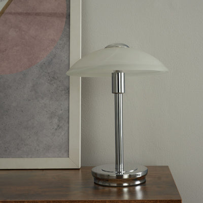 McGrocer BHS Aria Alabaster Satin Nickel Touch Table Lamp - Silver- Buy online at McGrocer