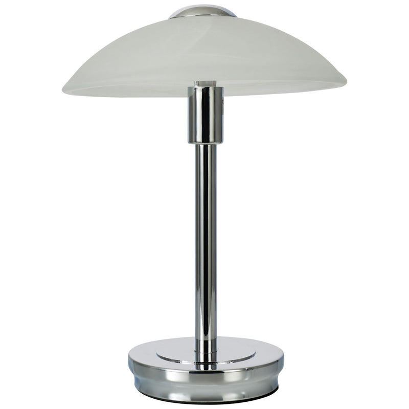 BHS Aria Alabaster Satin Nickel Touch Table Lamp - Silver