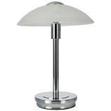 BHS Aria Alabaster Satin Nickel Touch Table Lamp - Silver