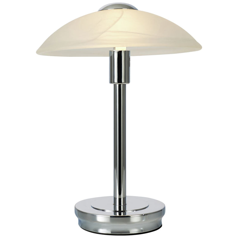 BHS Aria Alabaster Satin Nickel Touch Table Lamp - Silver