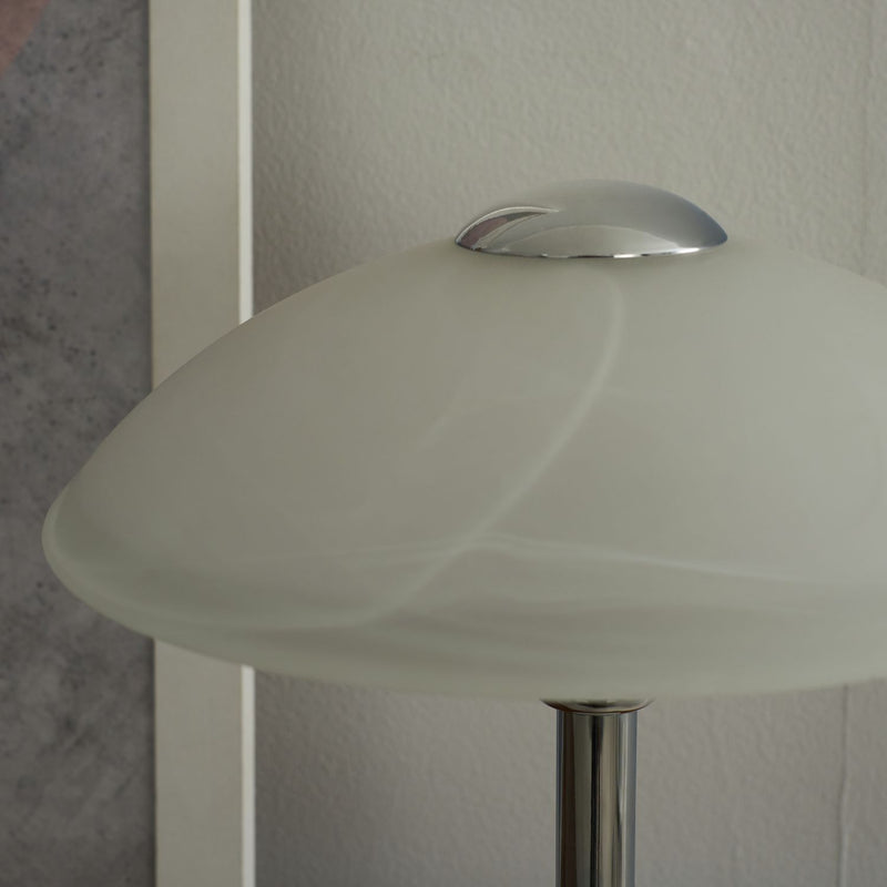 BHS Aria Alabaster Satin Nickel Touch Table Lamp - Silver