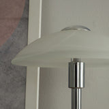 BHS Aria Alabaster Satin Nickel Touch Table Lamp - Silver