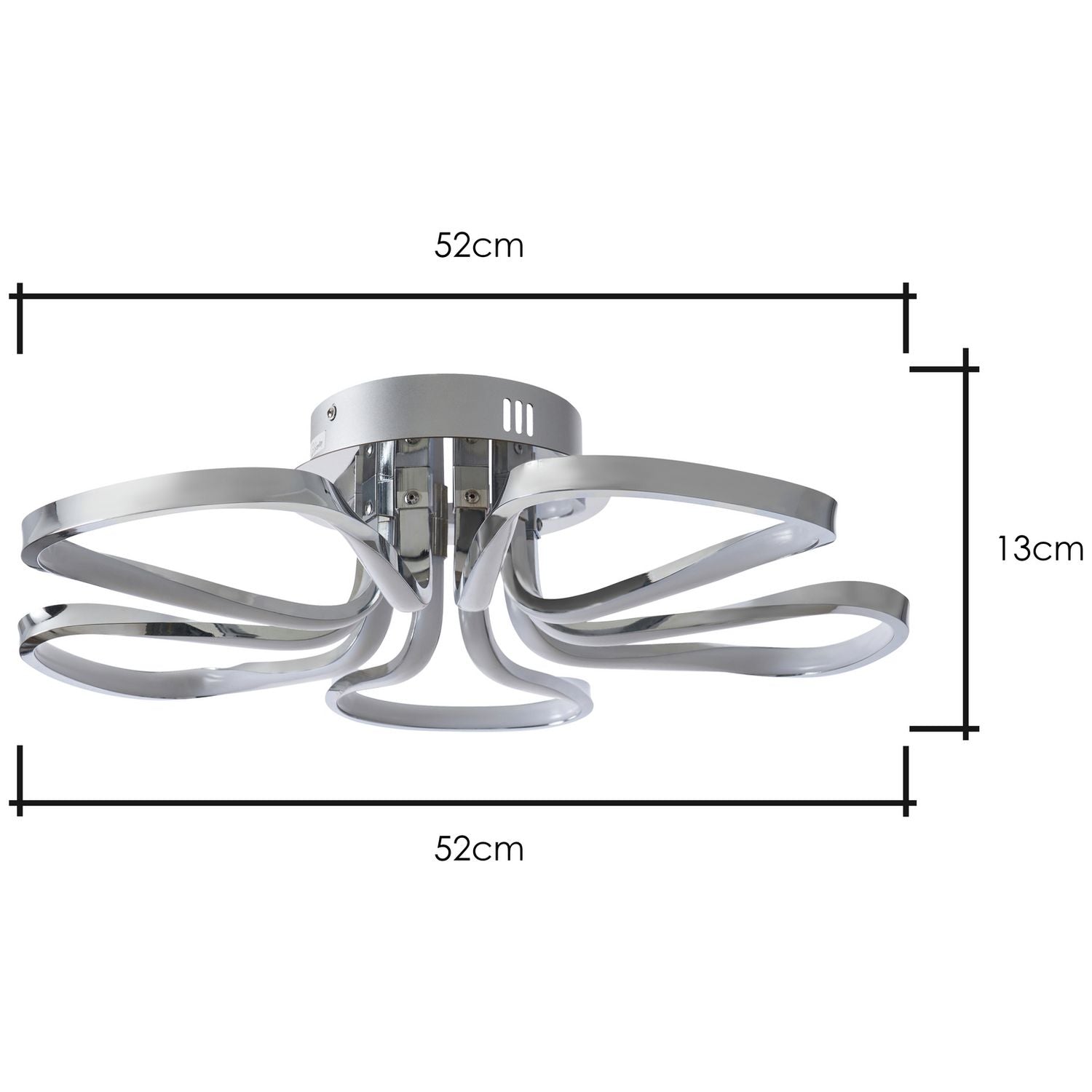 BHS Corolla chrome five petals flush ceiling light 52cm, UK version