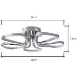BHS Corolla chrome five petals flush ceiling light 52cm, UK version
