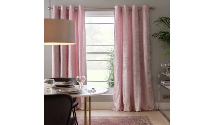 Argos Home blush velvet eyelet curtains 168x183cm - British product