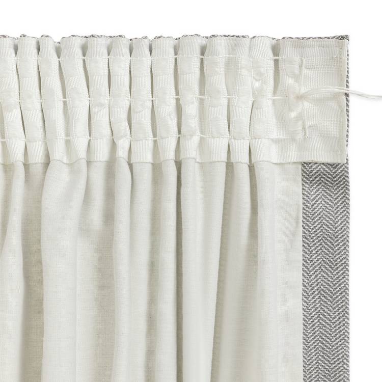 Habitat herringbone fully lined pencil pleat curtains grey 117x137cm (British brand)