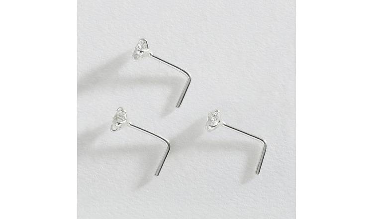 Revere cubic zirconia nose studs set of 3 (British brand)