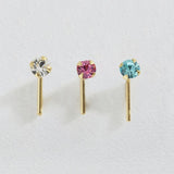 Revere 9ct gold crystal nose stud set - British product