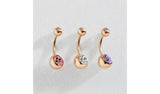 Revere rose gold belly bars crystal set of 3, imported from the UK