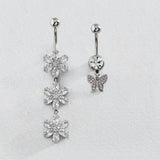 Revere crystal butterfly belly bars set of 2 15mm (British brand)